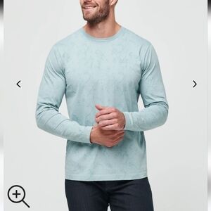 NWT Travis Mathew Men's Warmer Tides Long Sleeve Tee Marble Print XXL